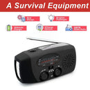 2000mAh Portable Hand Crank FM AM WB NOAA Radio Solar Radio Torch (Black) Newly