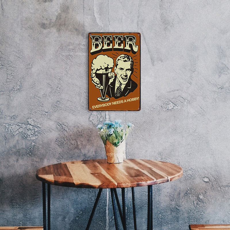 Retro Wine Beer Plaque Metal Tin Signs Painting for Home Wall Art (Beer) Newly