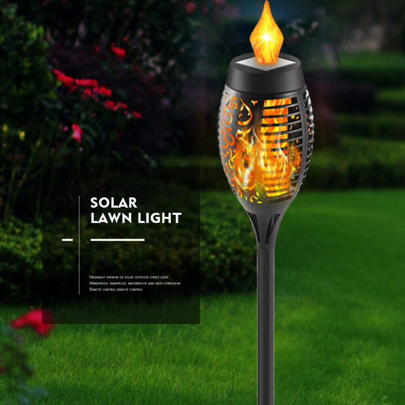 #A Solar LED Flame Torch Lights Outdoor Waterproof IP65 Pathway Lawn Landscape L