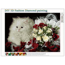 5D DIY Diamond Painting Cat Cross Stitch Embroidery Craft Kits Wall Art Set