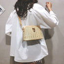 Straw Crossbody Bag Boho Beach Holiday Women Shoulder Bags (Light Brown)