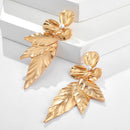 Butterfly Flowers Long Drop Earrings Leaves Metal Simple Ear Studs for Women