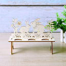 Wooden Easter Egg Shelves Egg Stand Rack Bunny Pattern Easter DIY Decor Newly