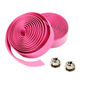 2PCS Cycling Road Bike Sports Cork Handlebar Tape+ 2 Bar plug pink