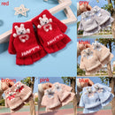 Flip Fingerless Gloves Warm Knitted Gloves Half Fingers Mittens Autumn Winter