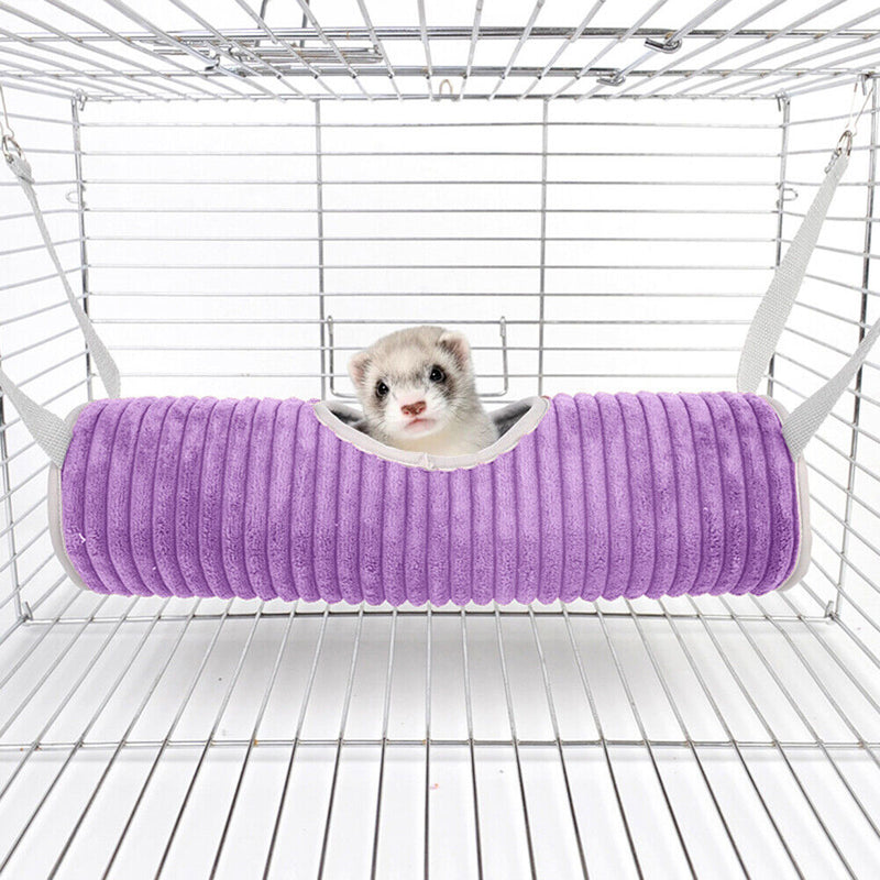 Plush Tunnel Hammock for Hamster Ferret Small Animal Warm Glider Pendant Be