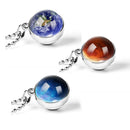 Chain Fashion Astronomy Galaxy Necklace Glass Ball Planet Pendant Double Side