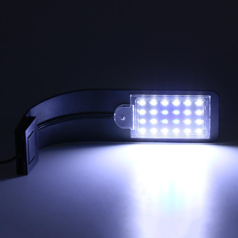 LED Waterproof Aquarium Light Tank Plant Grow Clip Lamp (Blue White Black) Newly