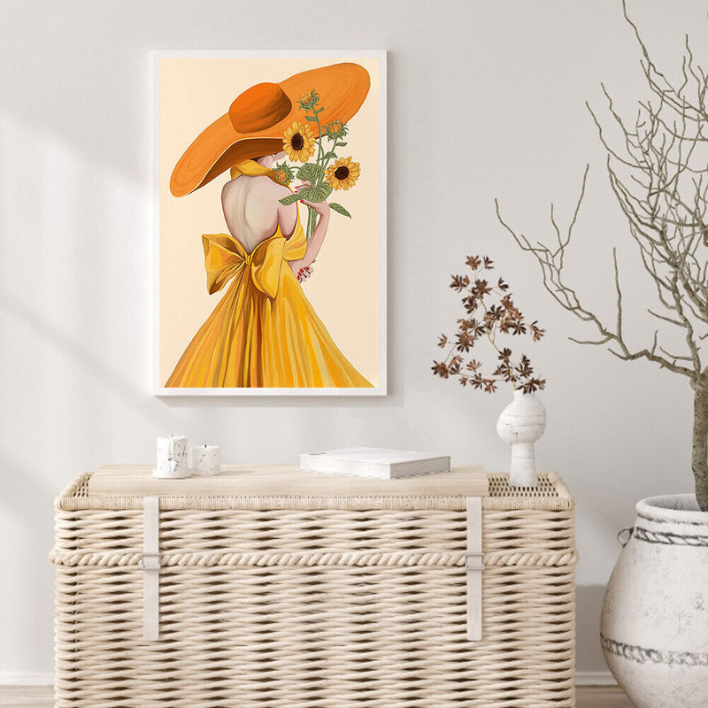 Sunflower Girl Full Cross Stitch 11CT Printed Embroidery Craft Kits Home Decor