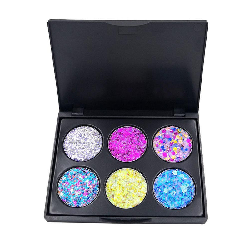 Popfeel 6 Colors Long-lasting Glitter Eyeshadow Pallete Eye Shadow (EK06)