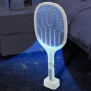 2 in 1 Electric Mosquito Swatter 2000mAh USB Fly Bug Zapper Racket Killer