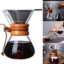Stainless Steel 400ML Glass Coffee Kettle Filter Dripper Brewer Pot Pour Over