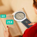 Stand Magnifying Glass Handheld Foldable Magnifier Shatterproof Magnify Glass