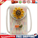 Ladies Knitted Sunflower Messenger Shoulder Bag Mini Mobile Phone Purses