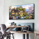DIY Full Round Diamond Painting Garden Cottage Picture Rhinestone Handwork