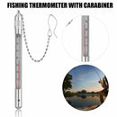 Stream Water Temperature Stainless Steel Fishing Thermometer with Carabiner