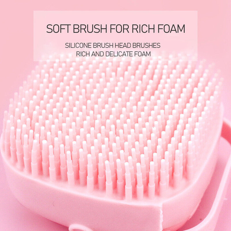 Silicone Pet Cat Bath Massage Brush Shampoo Grooming Comb Scrubber (Pink) Newly