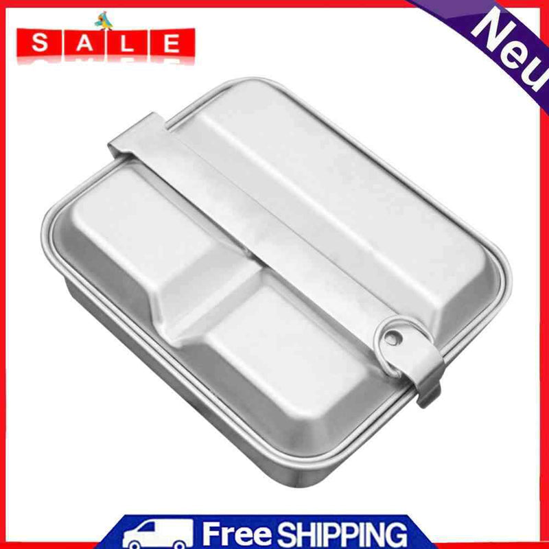 Portable Camping Lunch Box Dining Outdoor Hiking Picnic Aluminum Food Holder Pan