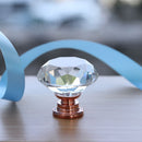 Crystal Glass Knobs Diamond Shape Pull Handle Cupboard Pulls Door Knobs