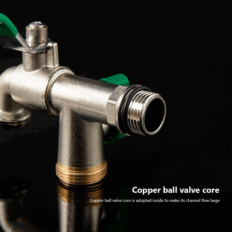 #A 1/2 inch Double Valve Outlet Nozzle Water Heads Anti-rust Water Hose Connecto