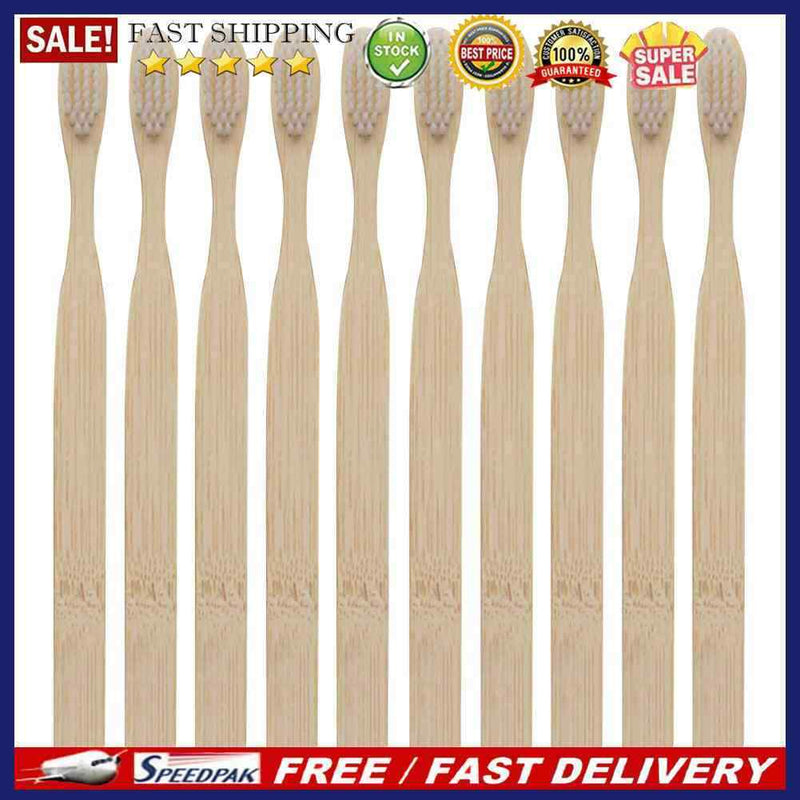 10pcs Environmental Soft Head Bamboo Oral Care Teeth Eco Toothbrush(White)