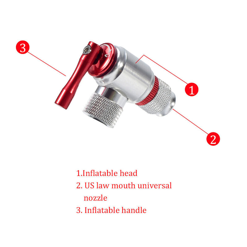 Portable Bicycle CO2 Cylinder Pump Gas Nozzle Fast Inflator Adapter (A) Newly