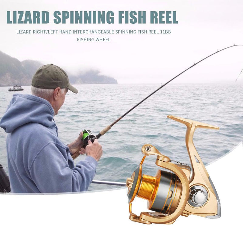 Lizard 11 Bearings Spinning Fish Reel Left/Right Hand Spool Fishing Reel Tackle