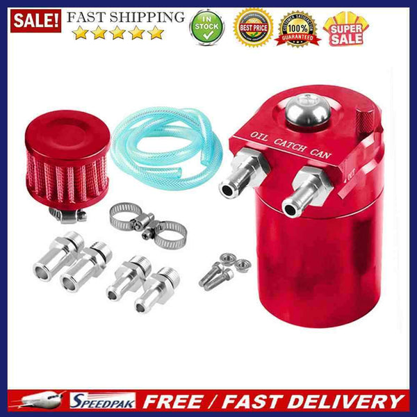 Durable Car Baffled Oil Catch Can Tank with Air Filter Hose Fuel Trap Reservoir