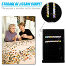 26x46 inch Puzzles Mat Roll Jigsaw Felt Playmat for Up to 1500pcs (Black)