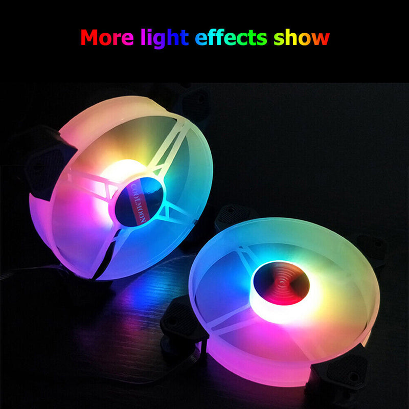 COOLMOON 120mm Chassis RGB Cooling Fan Gorgeous Lighting Quiet Radiator Heatsink
