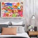 DIY Diamond Embroidery Drawing Kit 5D Colorful Donuts Bead Art for Wall Gift