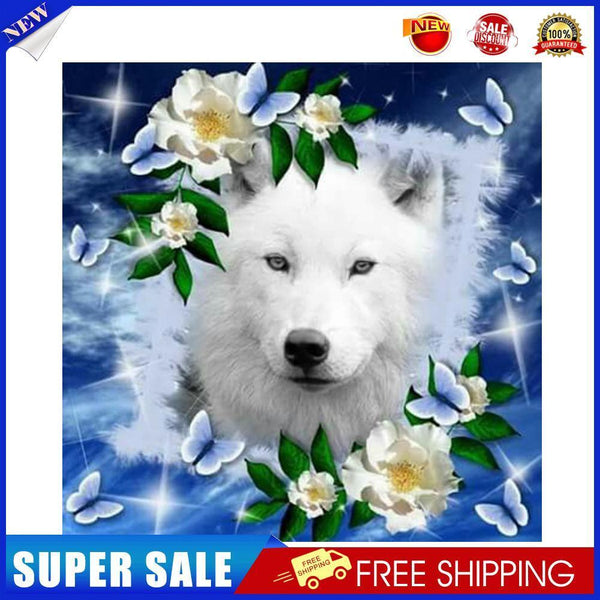 5D Diamond Painting Kit Flower Wolf Full Round Drill Rhinestone DIY Wall