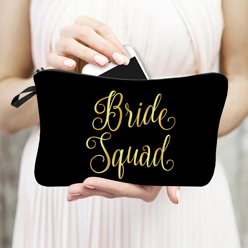 Women Gift Portable Bridal Shower Team Bride Cosmetic Bag Bridal Makeup Bags