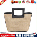 Woven Straw Clutches Bag Women Leather Beach Summer Totes Handbag Wallet