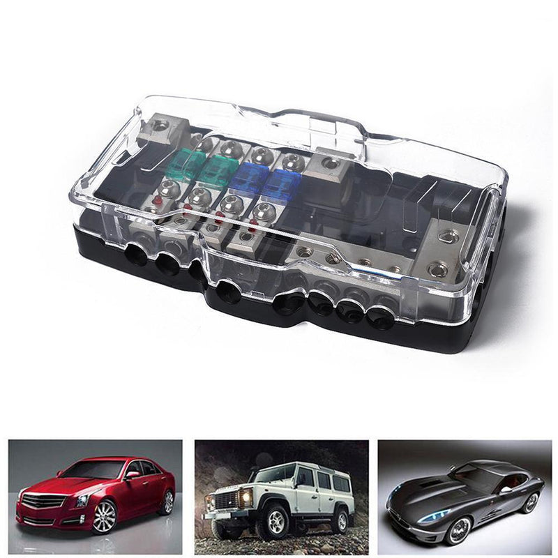 4 Way Car Mini ANL Blade Fuse Holder 2 in 4 out Power Distribution Block Newly