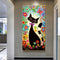 Cartoon Flower Cat Oil Paint By Numbers Wall Art Craft Coloring Drawing for Kids