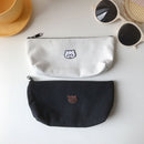 Fabric Korea Creative Cosmetic Bag Pen Box Pencil Case Cute Embroidery Bear Cat