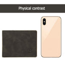 Men Thin Bifold Wallets Mini Money Purse with Coin Bag Casual Zipper Card Hol