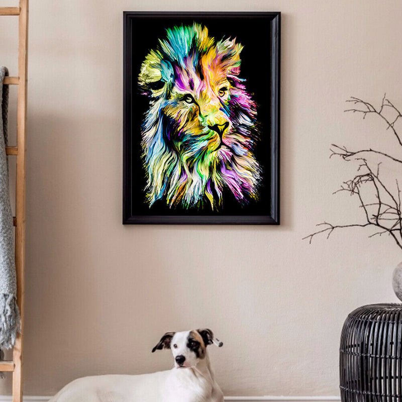Colorful Tiger 5D DIY Full Round Diamond Painting Animal Rhinestones Crafts