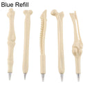 5 pcs/lot Novelty Bone Shape Ballpoint Pen 0.7mm Ink Refill Writing Ball Pens`