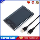 USB3.0 HDD Enclosure 2.5 inch SATA SSD Hard Drive Case External Box (Black)