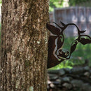 Art Hanging  Metal  Peeping Cow Ornaments Outdoor Garden Adornment Decor hot.
