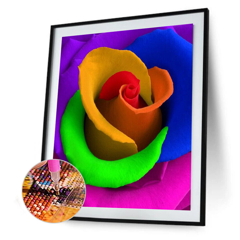 5D DIY Diamond Painting Color Flowers Full Drill Art Pictures Rhinestone Gift