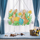 Easter Rabbit Eggs Ornament DIY Rhinestone Pendants Handcraft Hanging Decoration