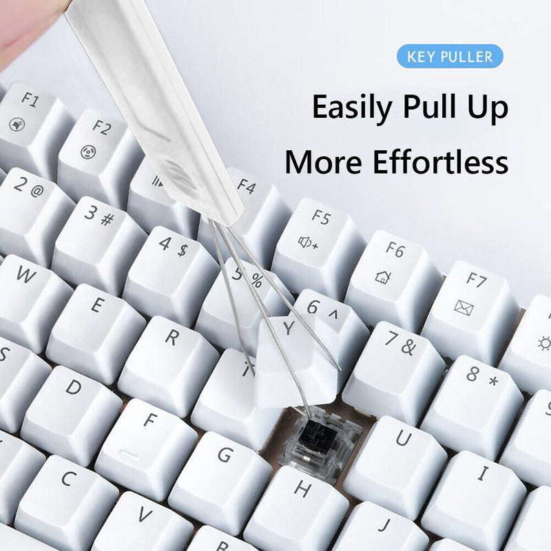2 in 1 Mechanical Keyboard Key Cap Puller Keycap Shaft Remover Tool (White)