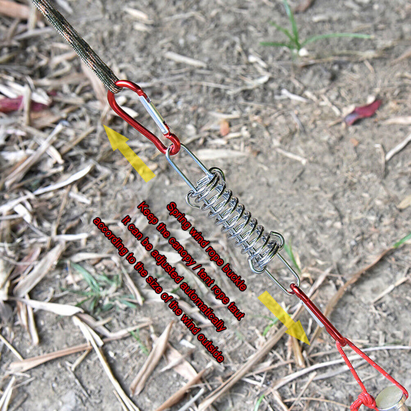 Wind Rope Buckle Outdoor Camping Fixed Tightening Spring Hook Buckle (5pcs)