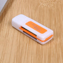 Mini USB2.0 4 Card Slots Smart Card Reader SD/MMC TF MS M2 Card Reader Newly