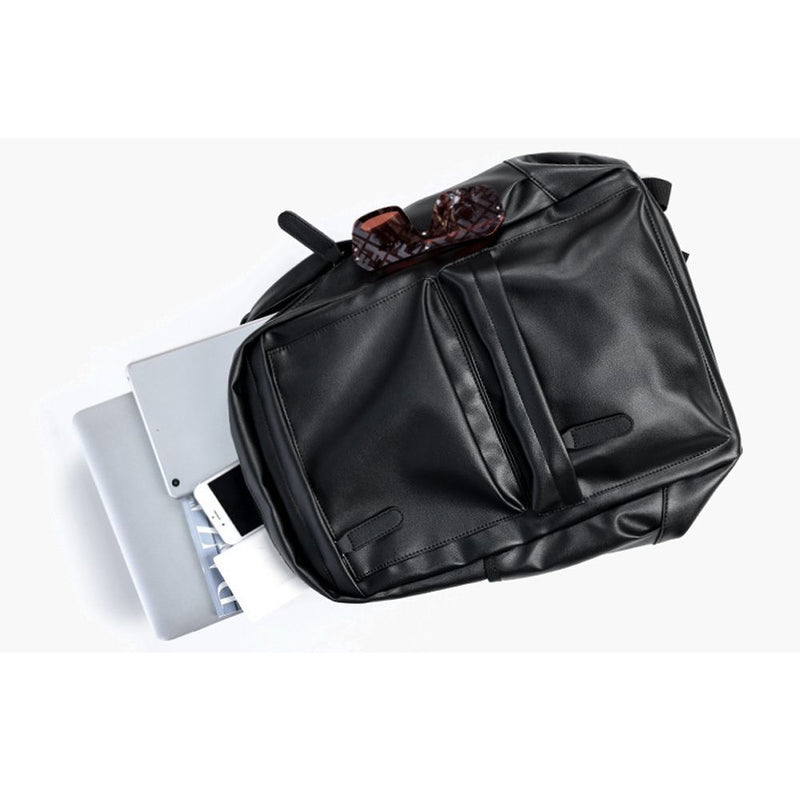 Women Men Travel Large School Bag Leather Rucksack Laptop Backpack