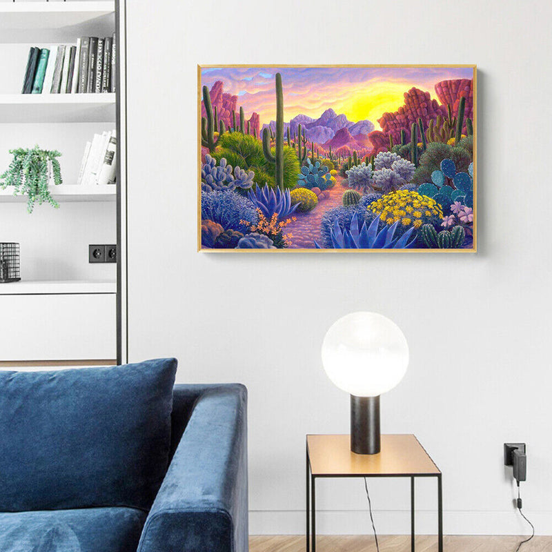 5D DIY Diamond Painting Cactus Full Round Home Decor Rhinestone Wall Drawing