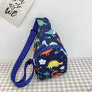 Children Cute Cartoon Print Nylon Chest Bags Mini Crossbody Bags (Blue)